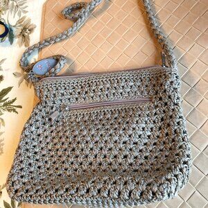 Lina Crocheted Crossbody Bag Medium Khaki